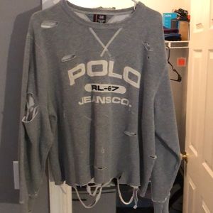 Polo Jeans distressed crew neck